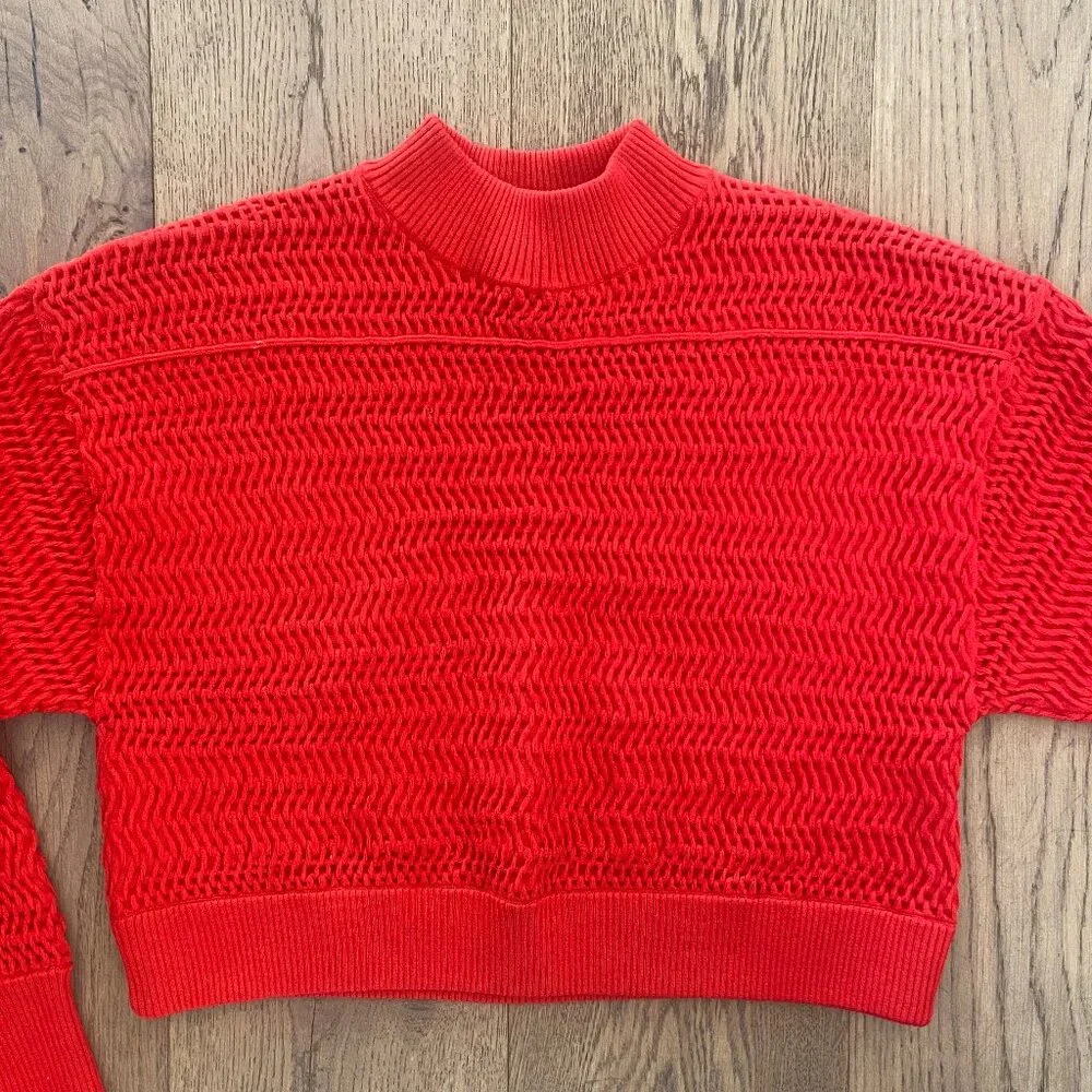 3.1 Phillip Lim Faux Plait Silk Blend Crop Sweater - Picture 9 of 11